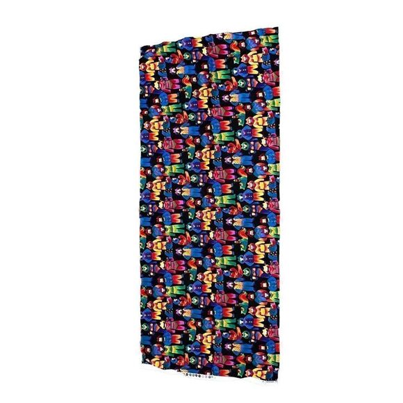 BIKINI CATS Cocktails Neon on Black Colorful Hi-Fashion Sewing Fabric 43x18" - Picture 1 of 4